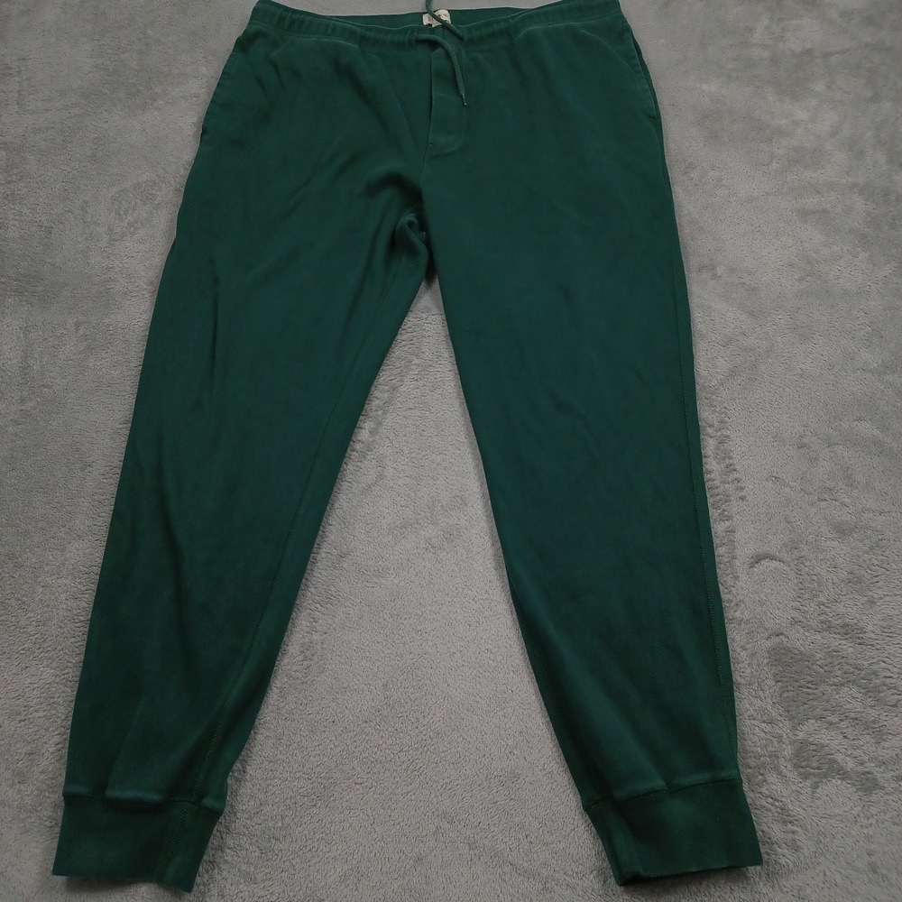 J Crew Joggers Mens Large Green Rib Knit Brushed Heritage Oarsman